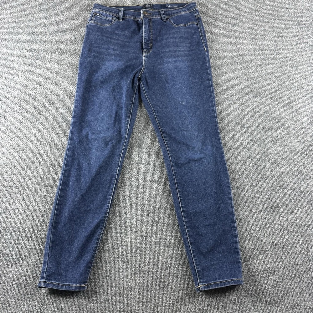 Curve Appeal Jeans Womens 10/30 Blue Medium Wash Skinny Stretch Denim Casual